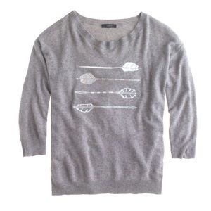 J. Crew Grey Arrows Sweater